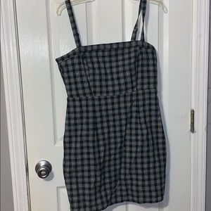 black and white plaid dress